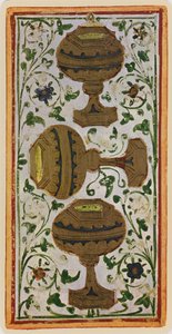 The Three of Cups, facsimile of a tarot card from the 